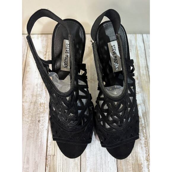 Steve Madden Bootie Style Open Toe Stiletto Heels Size 9M - Picture 3 of 9